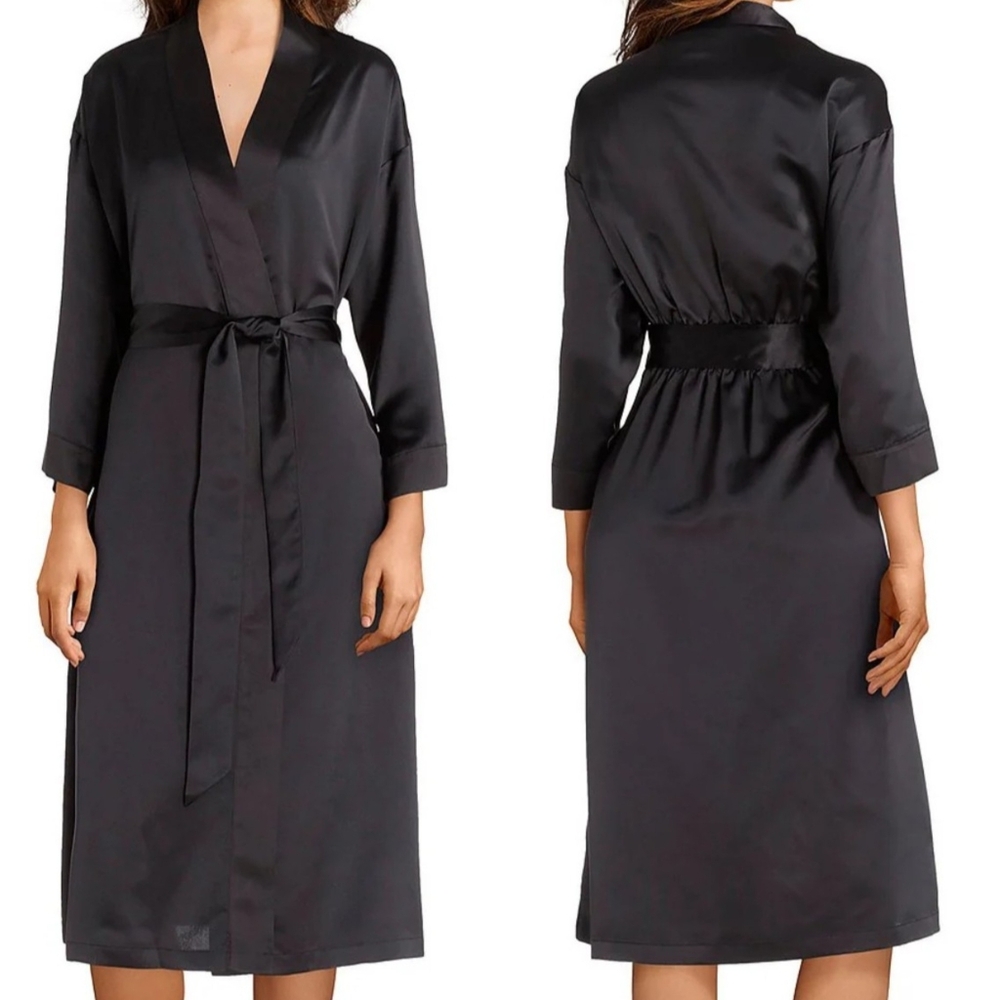 Black Satin Robe
